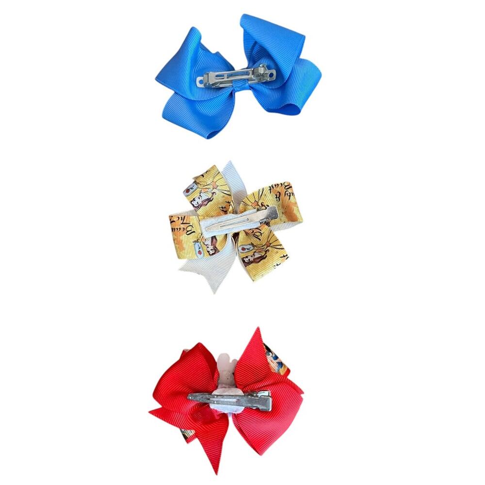 Set of 3 Princess Hair Clips Bows Beauty Frozen Snow White 3 Inch - Picture 5 of 11